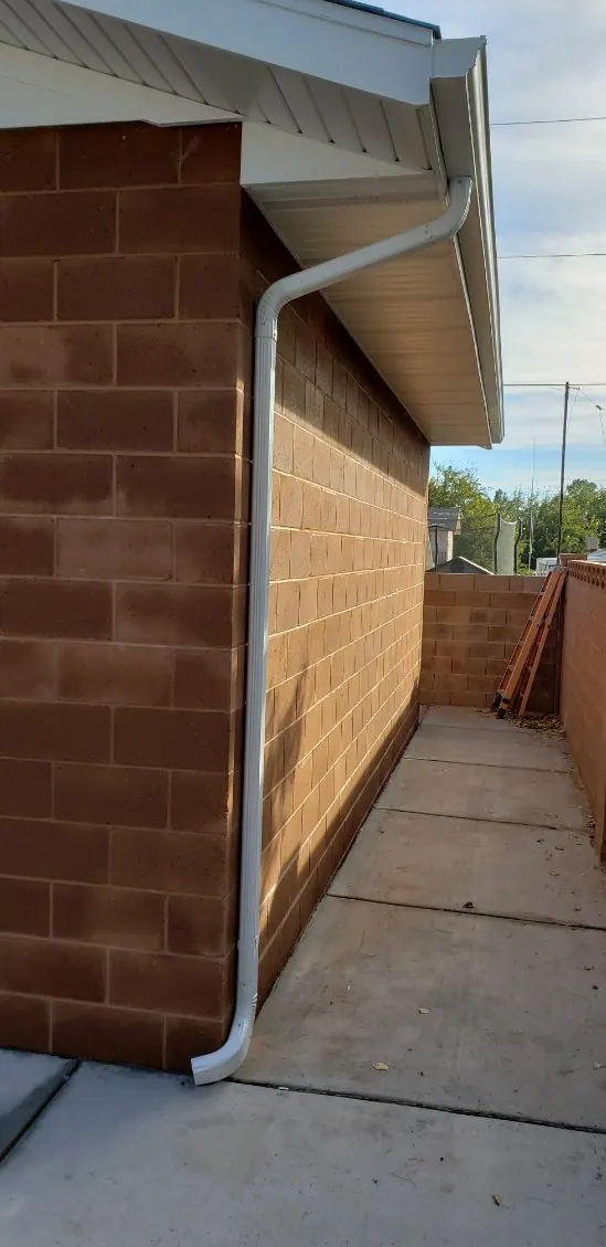 Seamless rain gutters and downspouts installed in Southern Utah
